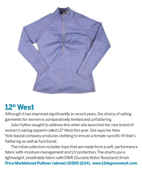 Yachting World October 2015 New Gear feature 12 Degrees West Marblehead Pullover