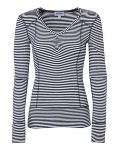 Women's Striped Sailing Shirt | 12° West | Saybrook Stripe White/Navy Thin Stripe