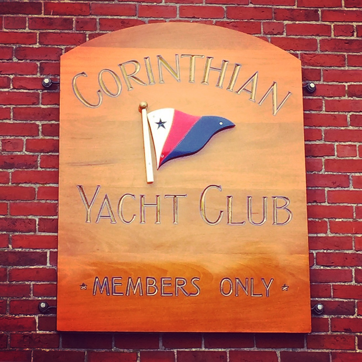 Sign outside the Corinthian Yacht Club Marblehead Massachusetts