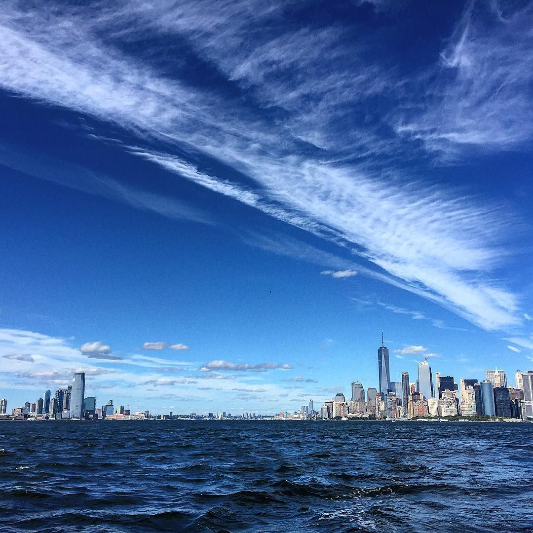 Skies over New York Harbor sailing in September