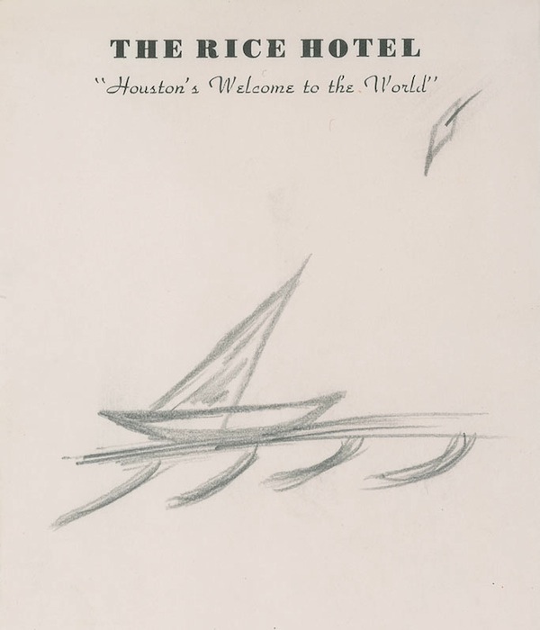 Drawing by JFK of his sailboat Victura sailing