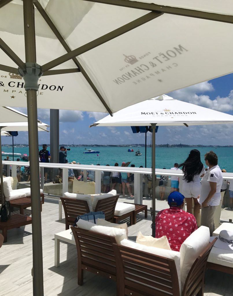 View from the Moet & Chandon pavilion at the America's Cup Bermuda