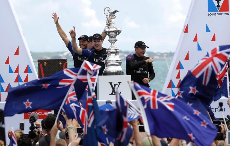 America's Cup Recap - 12º West - Team New Zealand with the Auld Mug
